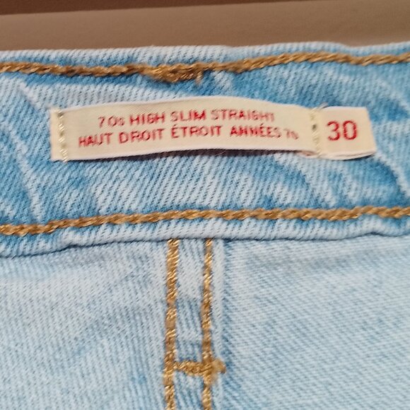 Levi’s Womens’ Jeans, Light Blue Wash, 70’s High Slim Straight, Sz. 30 - Picture 11 of 16